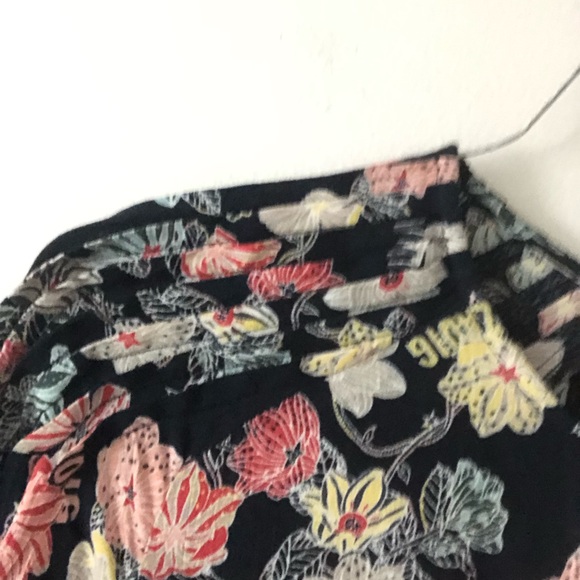 Zadig and Voltaire Raspali Floral Print Midi Dress in Myrtille Black Size Large - Picture 10 of 16